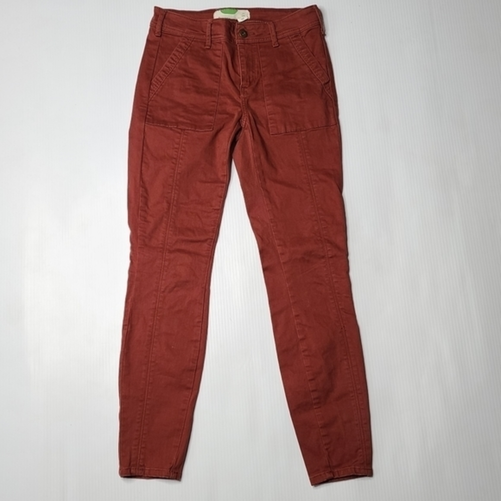 Anthropologie 26 Burnt Red Skinny Mid Rise‎ Jeans